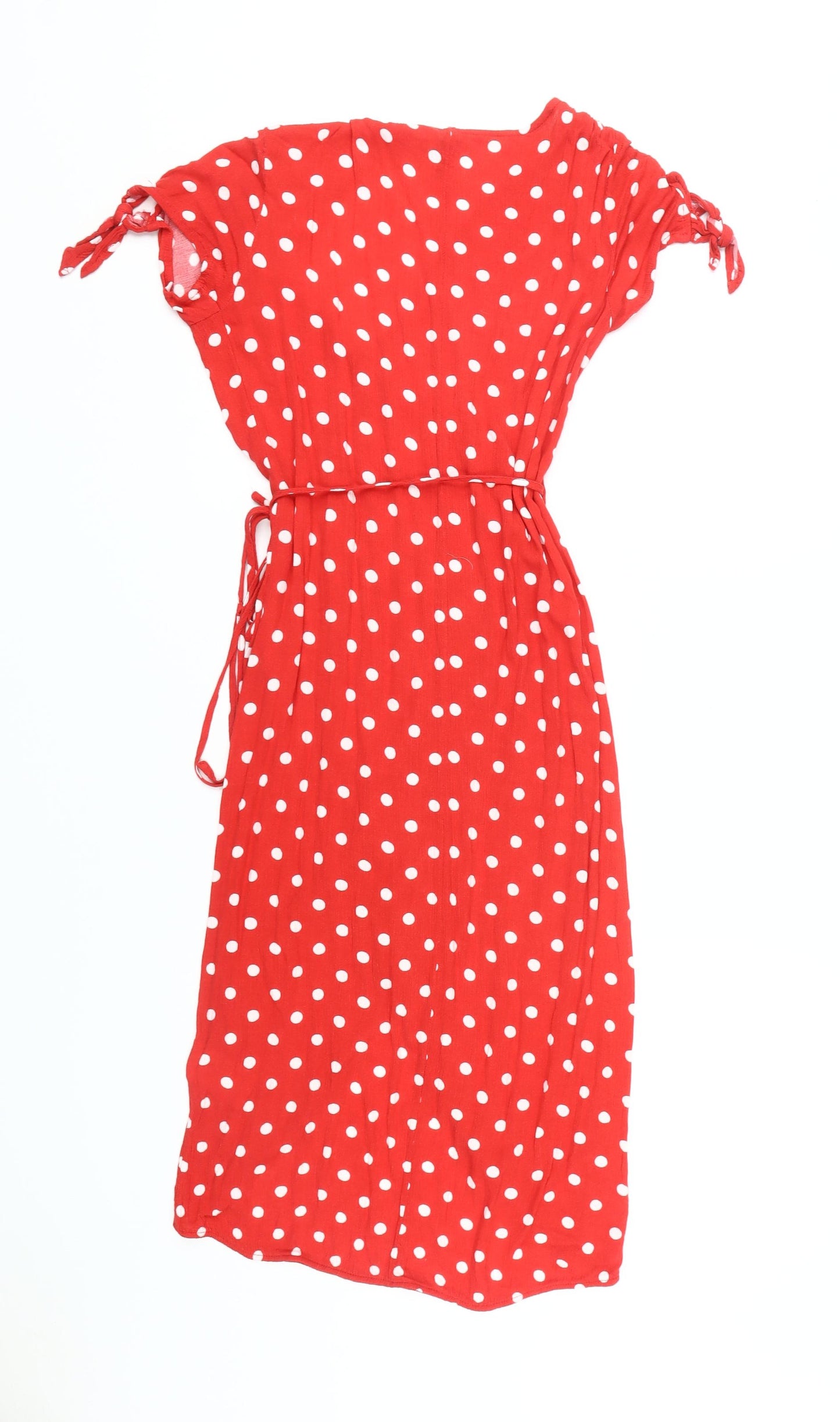 H&M Women's Red Polka Dot Wrap Dress, Size 8