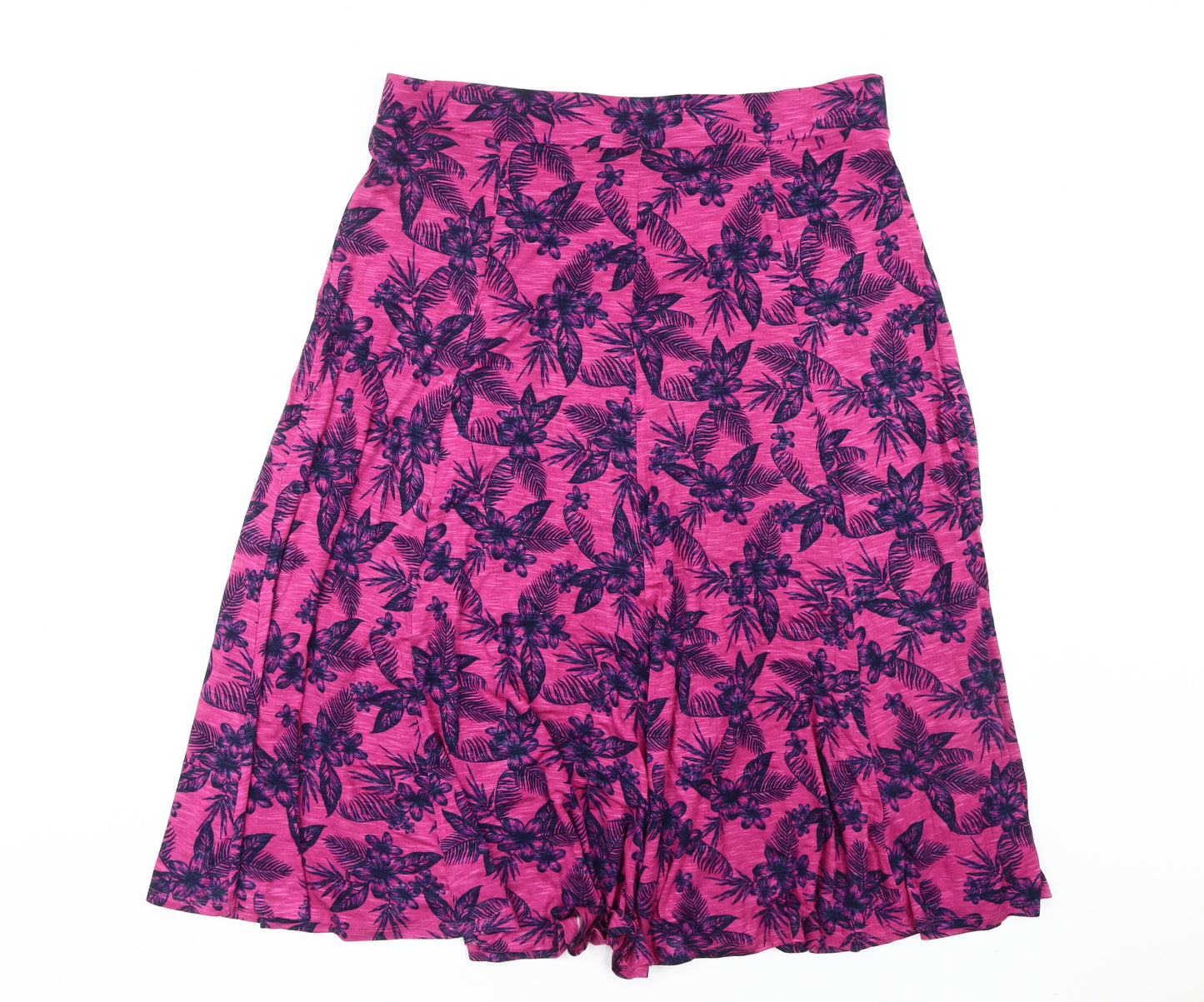 Bonmarché Women's Pink Floral A-Line Midi Skirt Size 18