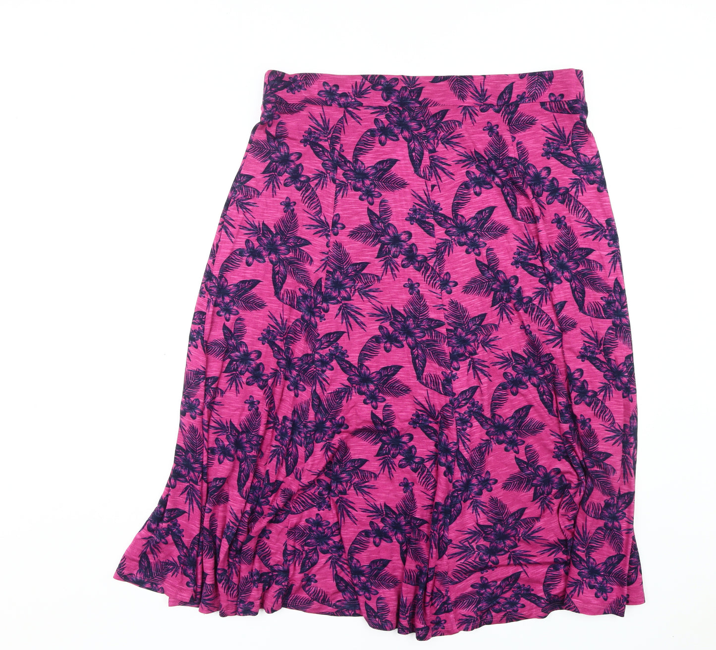 Bonmarché Women's Pink Floral A-Line Midi Skirt Size 18