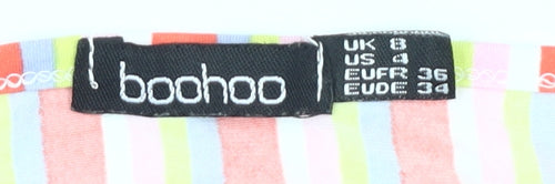 Boohoo Women's Multicoloured Striped Slip Dress