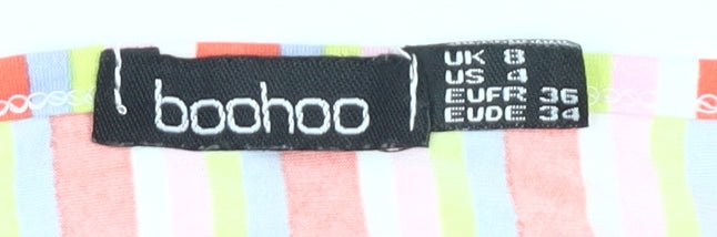 Boohoo Women's Multicoloured Striped Slip Dress