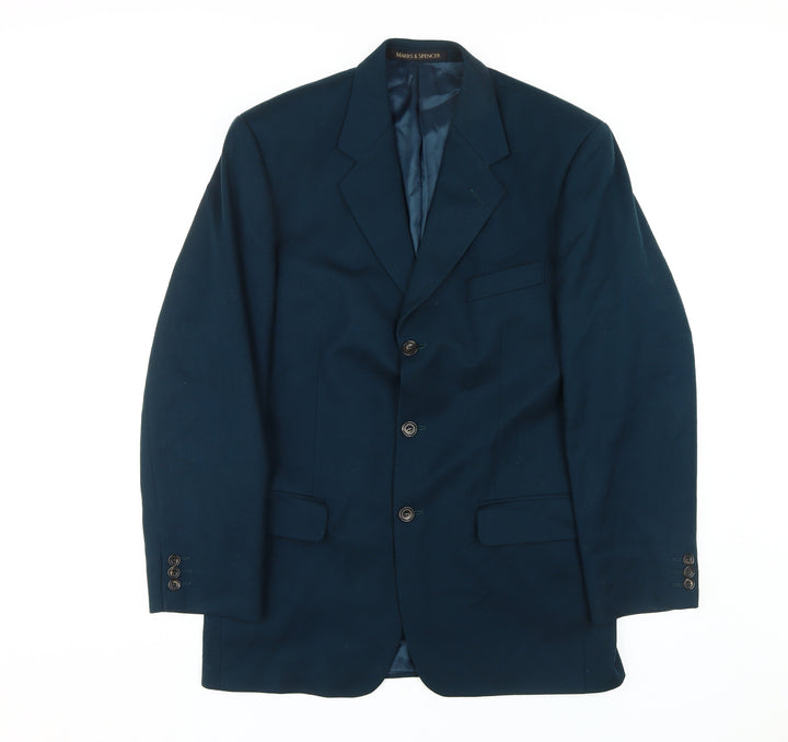 Marks and Spencer Men's Blue Blazer, Size 38R, Wool Cashmere