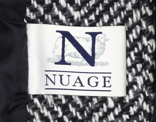 Nuage Women's Black & White Herringbone Pea Coat Size 12