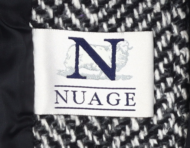 Nuage Women's Black & White Herringbone Pea Coat Size 12
