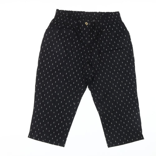 Bonmarché Women's Black Geometric Trousers Size 18