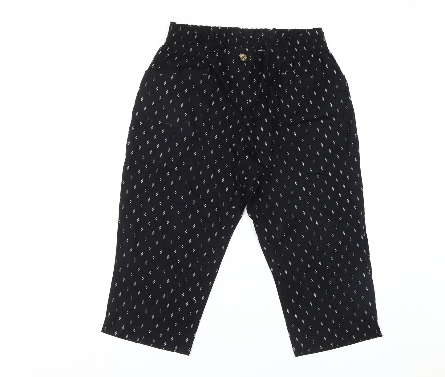 Bonmarché Women's Black Geometric Trousers Size 18