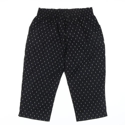 Bonmarché Women's Black Geometric Trousers Size 18