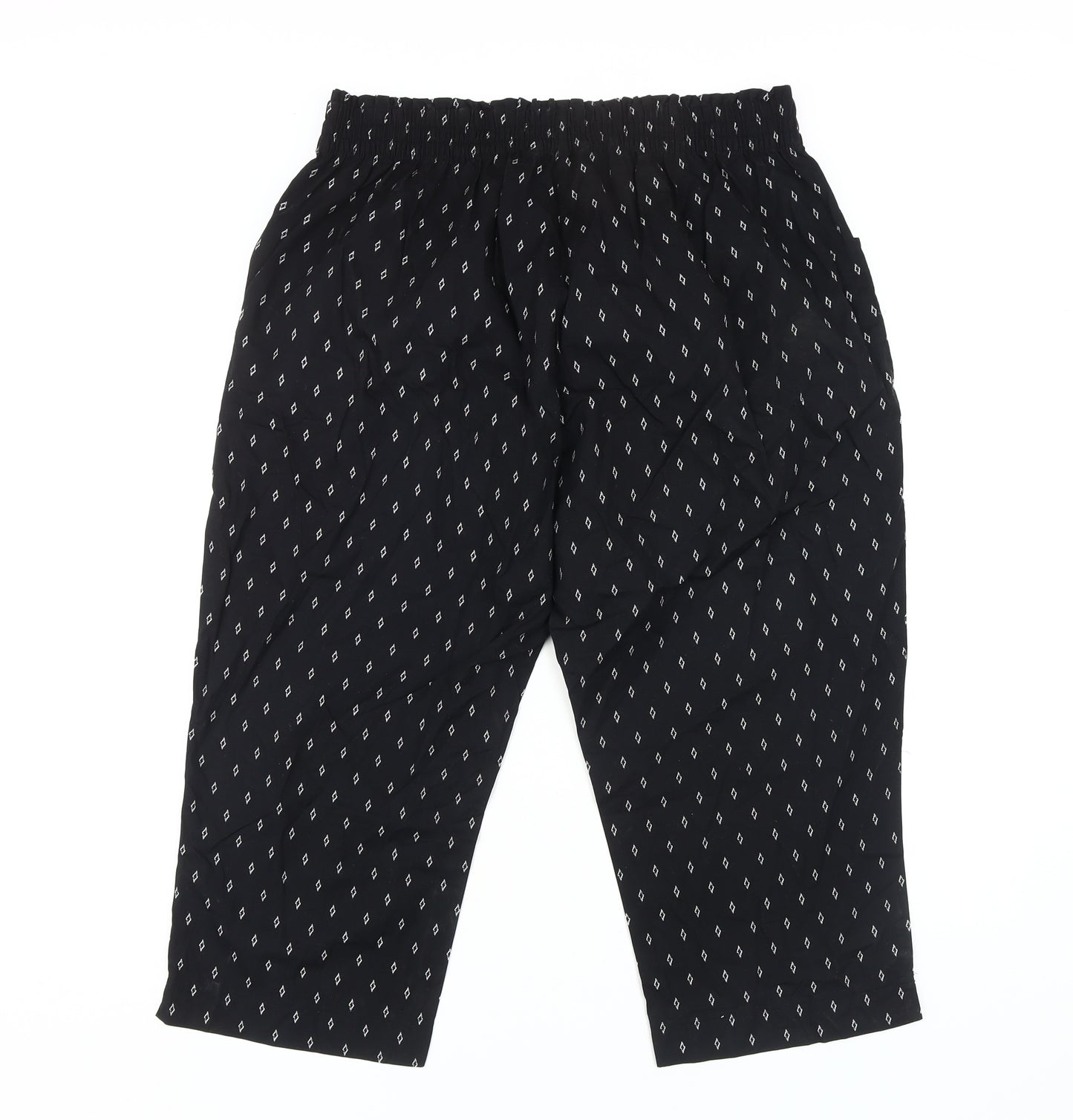 Bonmarché Women's Black Geometric Trousers Size 18