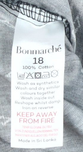 Bonmarché Women's Black Geometric Trousers Size 18