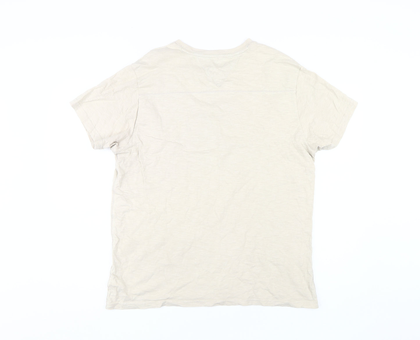John Rocha Men's Beige Graphic Print T-Shirt M