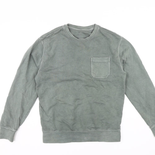 Marks and Spencer Men's Green Pullover Sweatshirt S