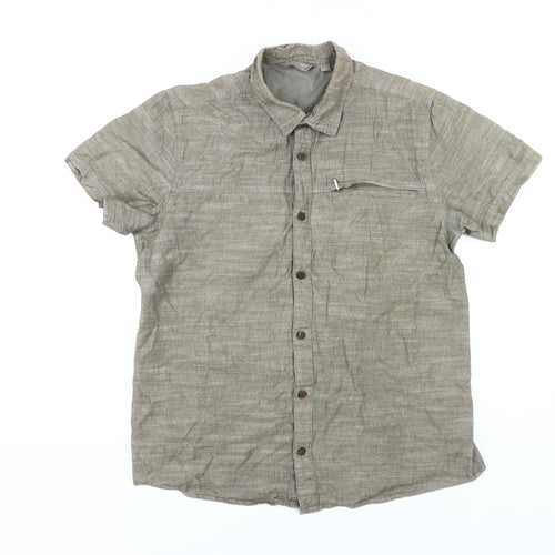 Mountain Warehouse Men's Beige Short Sleeve Shirt L