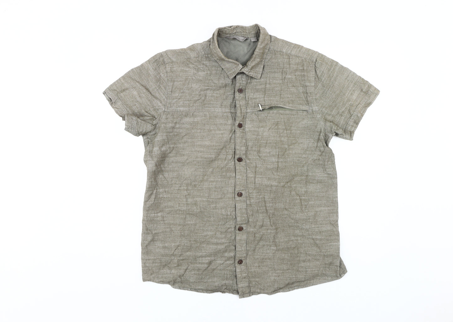 Mountain Warehouse Men's Beige Short Sleeve Shirt L