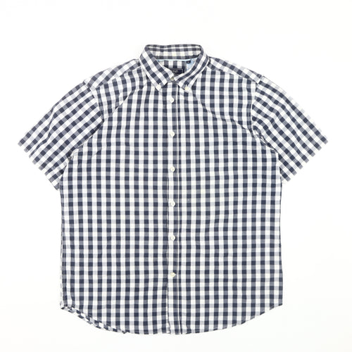 Maine New England Men's Blue Check Button-Up Shirt M