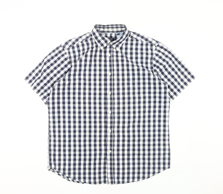 Maine New England Men's Blue Check Button-Up Shirt M