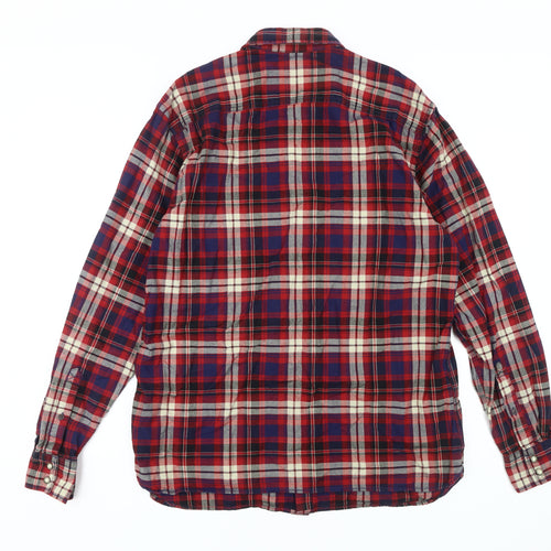 Marks and Spencer Men's Multicoloured Plaid Shirt L