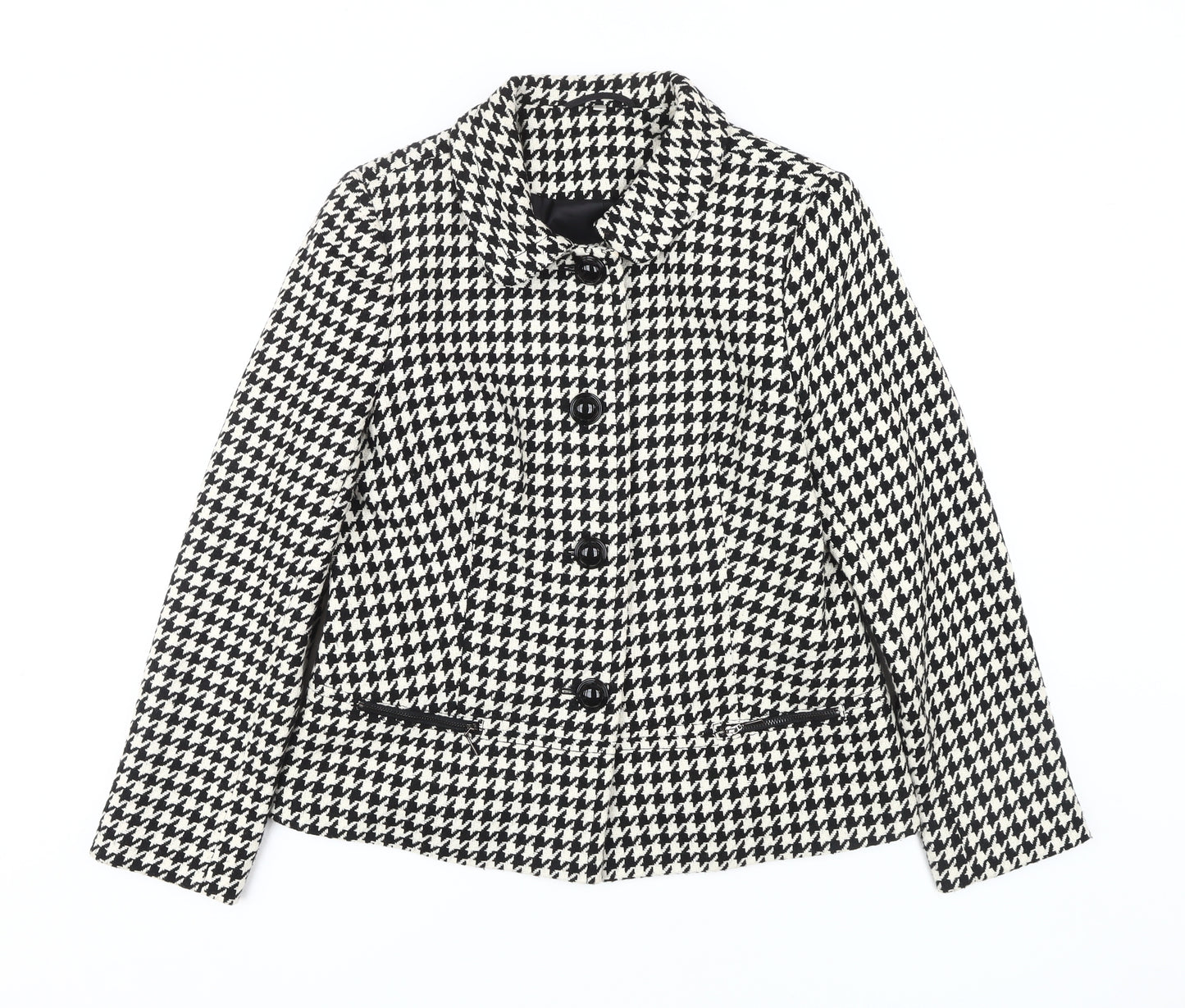 Isle Women's Black Houndstooth Jacket, Size 12