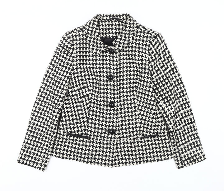 Isle Women's Black Houndstooth Jacket, Size 12
