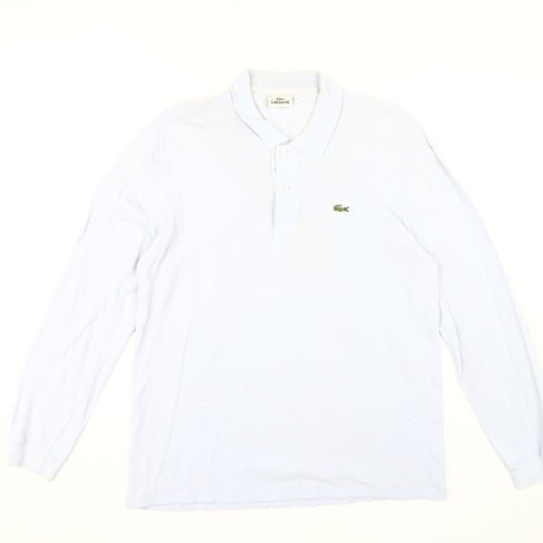 Lacoste Men's White Cotton Long Sleeve Polo M
