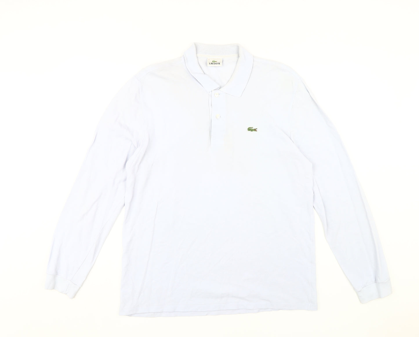 Lacoste Men's White Cotton Long Sleeve Polo M