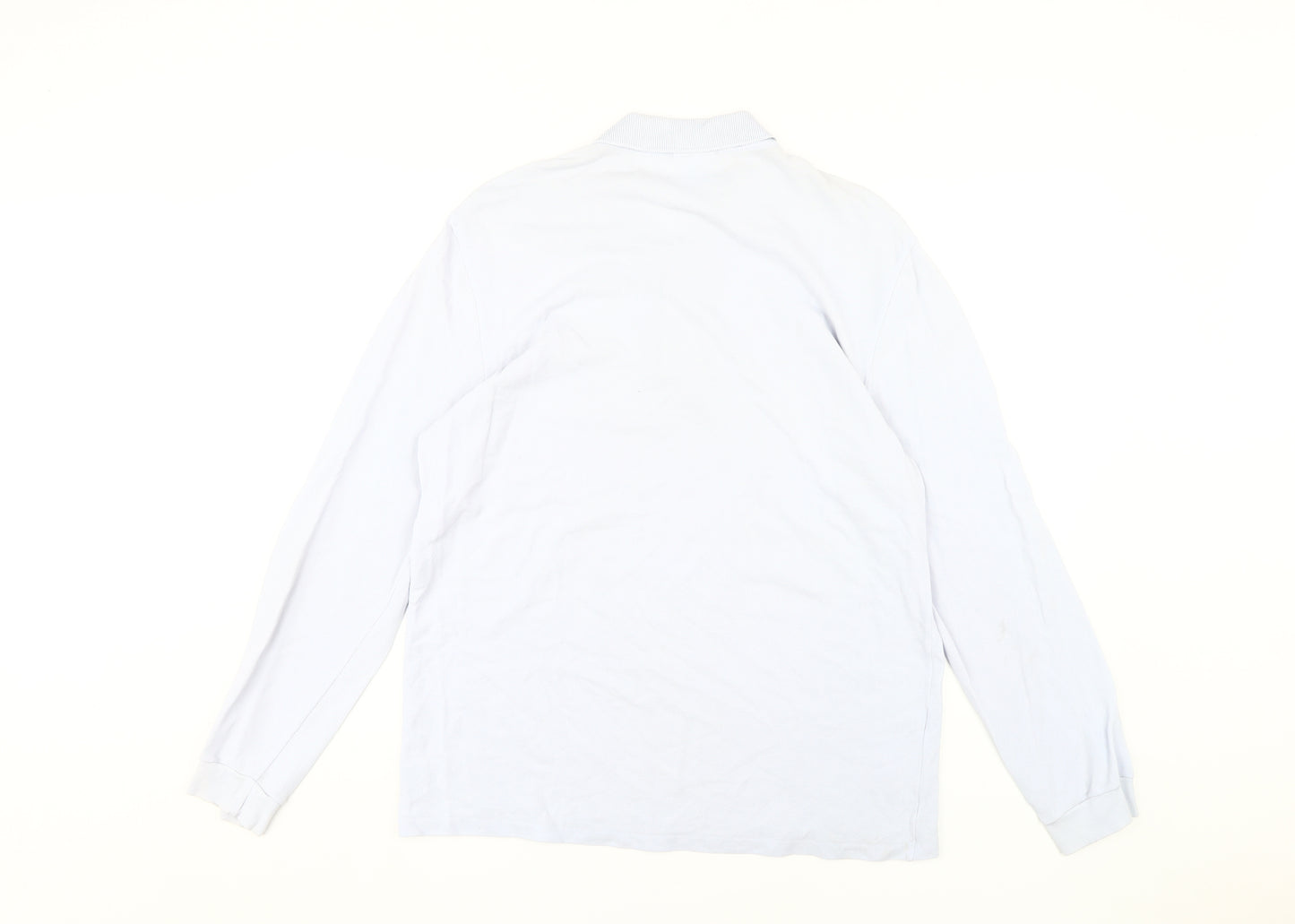 Lacoste Men's White Cotton Long Sleeve Polo M