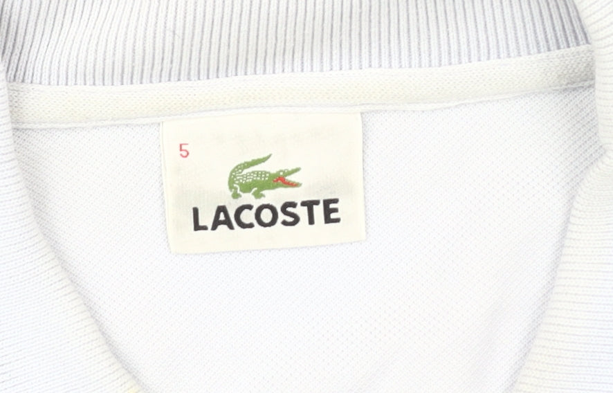 Lacoste Men's White Cotton Long Sleeve Polo M
