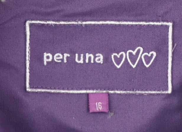 Per Una Women's Purple Mid-Length Jacket Size 16