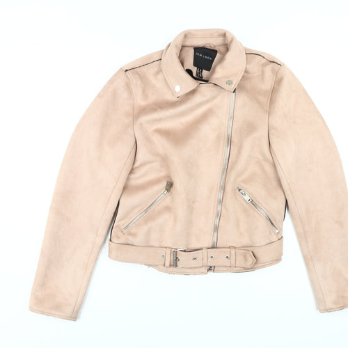 New Look Women's Beige Motorcycle Jacket Size 12