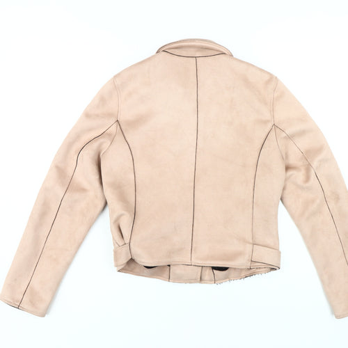 New Look Women's Beige Motorcycle Jacket Size 12