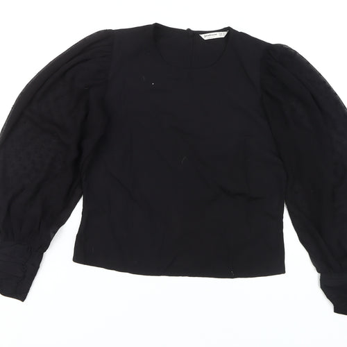 Stradivarius Women's Black Balloon Sleeve Blouse S