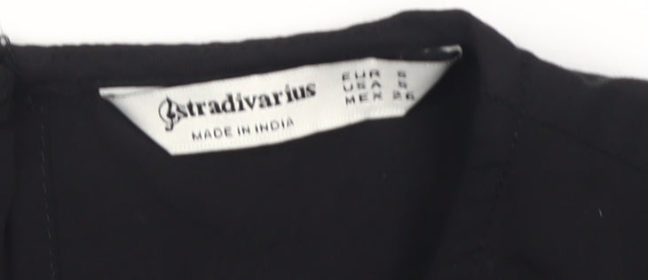 Stradivarius Women's Black Balloon Sleeve Blouse S