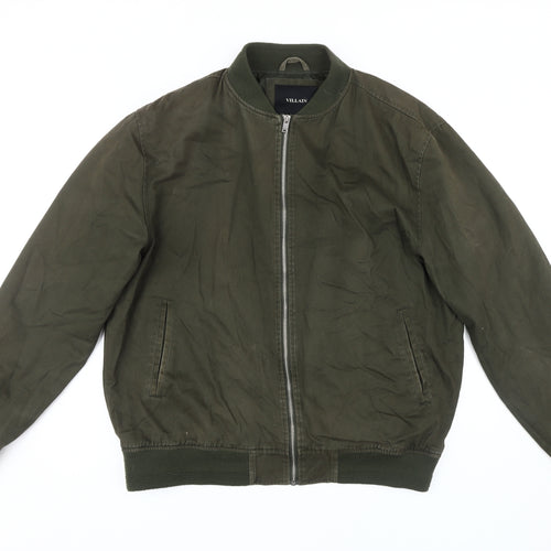 Villain Men's Green Bomber Jacket Size XL