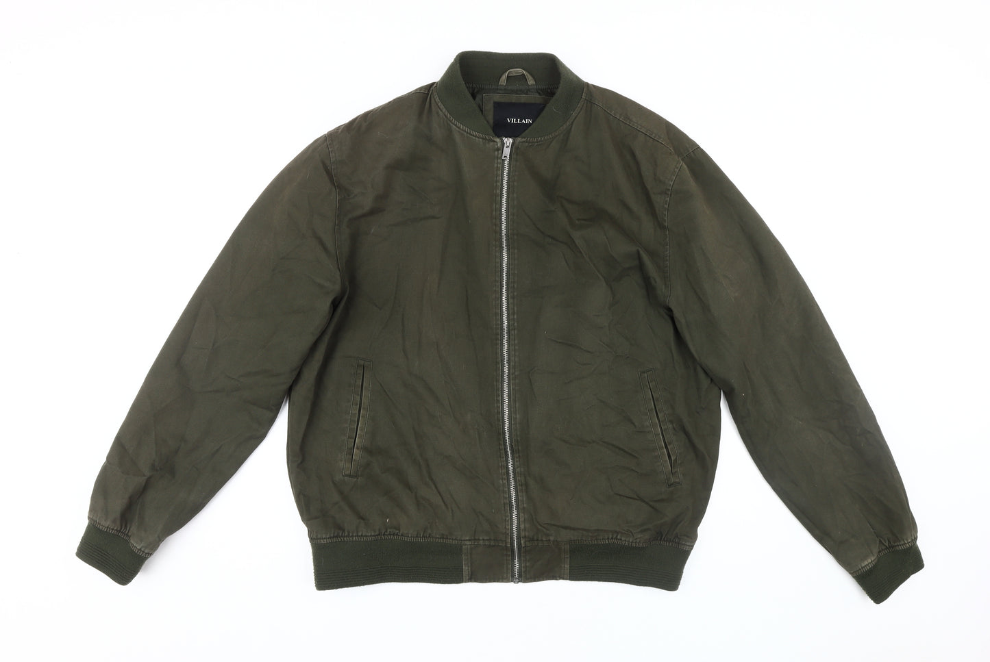 Villain Men's Green Bomber Jacket Size XL