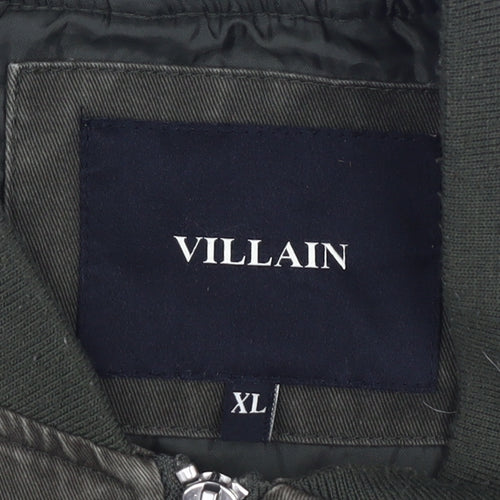 Villain Men's Green Bomber Jacket Size XL