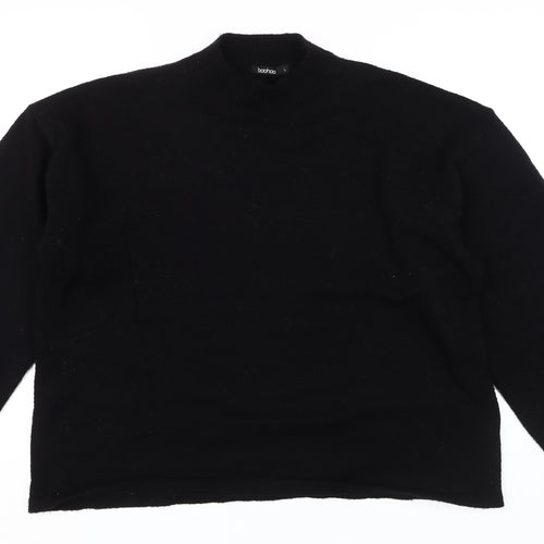 boohoo Women's Black Mock Neck Jumper Size L