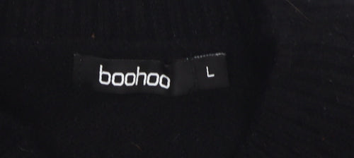 boohoo Women's Black Mock Neck Jumper Size L