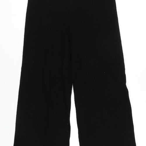 Boohoo Women Black Wide-Leg Trousers Size L