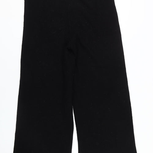 Boohoo Women Black Wide-Leg Trousers Size L