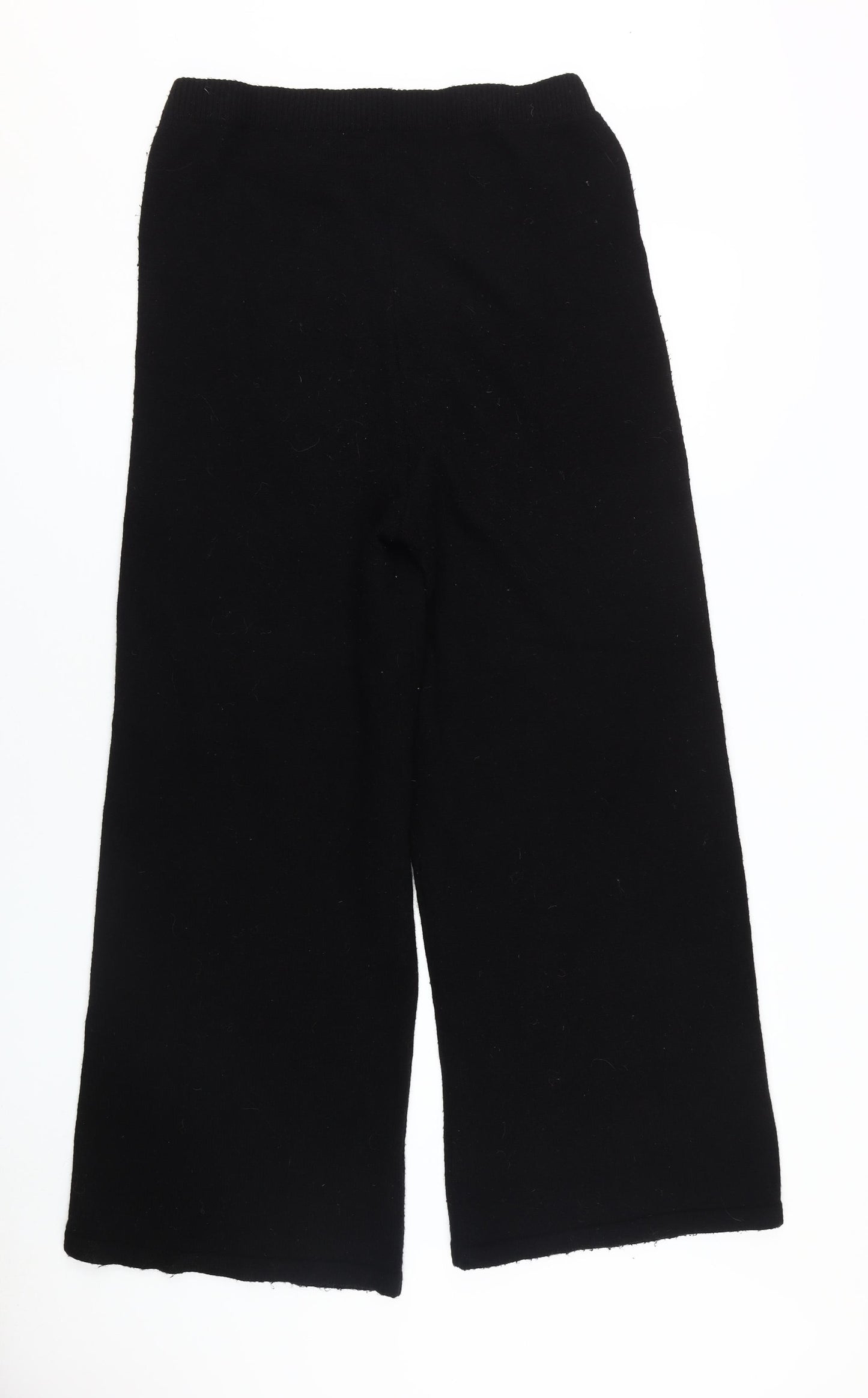 Boohoo Women Black Wide-Leg Trousers Size L
