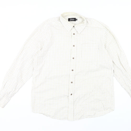 Marks and Spencer Men's Beige Check Shirt 42