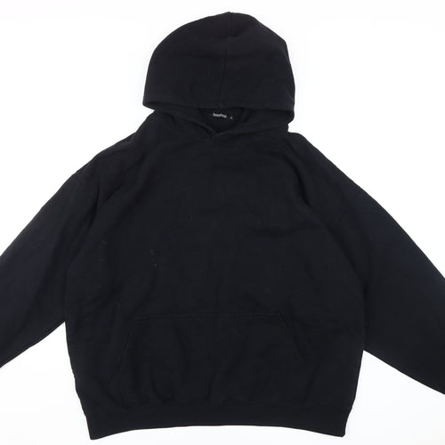 boohoo Unisex Black L Pullover Graphic Hoodie