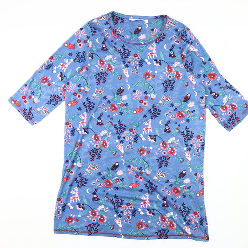 ISLE Women's Blue Floral 3/4 Sleeve Nightshirt Size 10-12