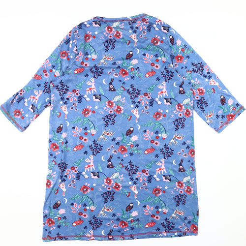 ISLE Women's Blue Floral 3/4 Sleeve Nightshirt Size 10-12