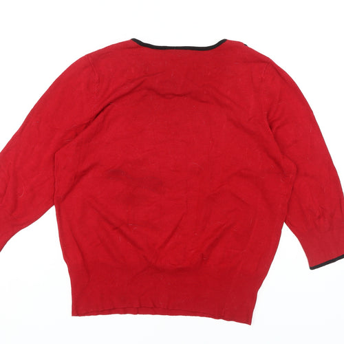 Wallis Women's Red Henley Jumper Size 16