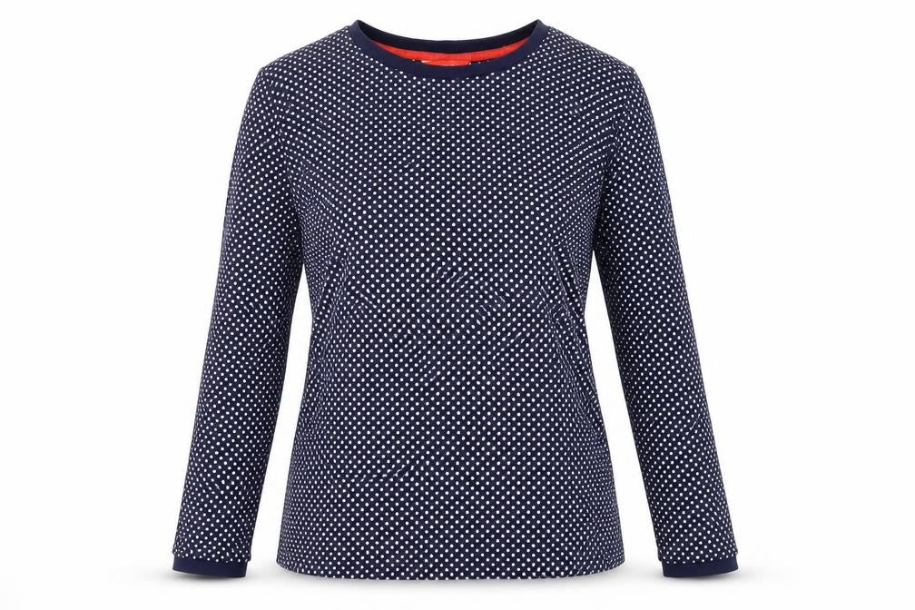 Joules Women's Blue Polka Dot Long Sleeve T-Shirt