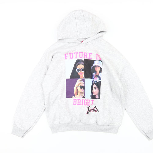 George Girls Grey Barbie Pullover Hoodie 11-12 Years