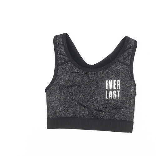 Everlast Girls Black Athletic Tank 7-8 Years, Sporty Stretch Top