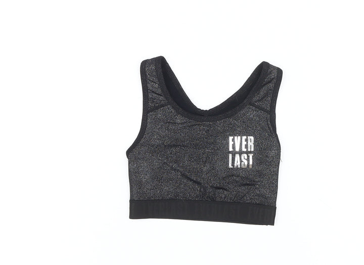 Everlast Girls Black Athletic Tank 7-8 Years, Sporty Stretch Top