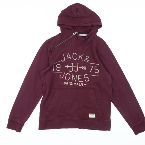 Jack & Jones Men's Purple Pullover Hoodie M