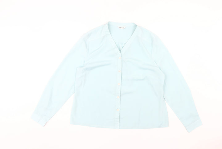 Eastex Women's Blue Long Sleeve Collared Blouse Size 16